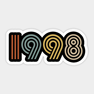 1998 Birth Year Retro Style Sticker